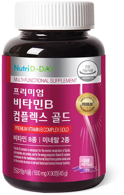 뉴트리디데이 프리미엄 비타민B 컴플렉스 골드, 90정, 1개 - 쿠팡
