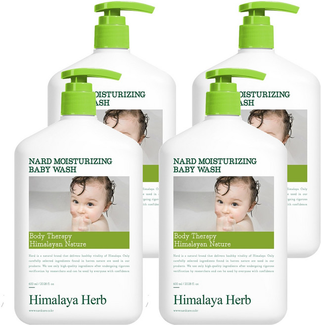 나드 모이스처 베이비 워시, 600ml, 4개