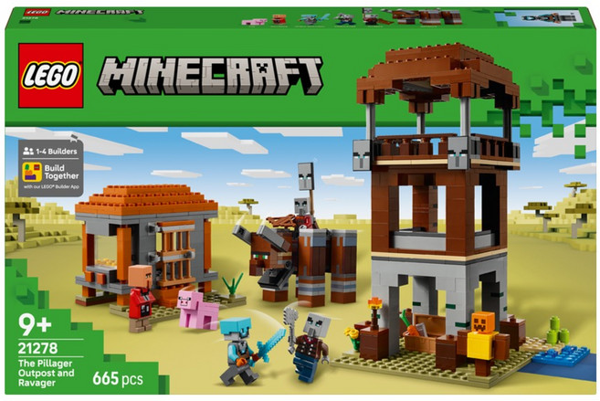 레고 마인크래프트 21278 약탈자 전초기지와 파괴수, 혼합색상, 1개
