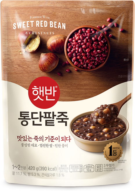 햇반 통단팥죽, 420g, 1개