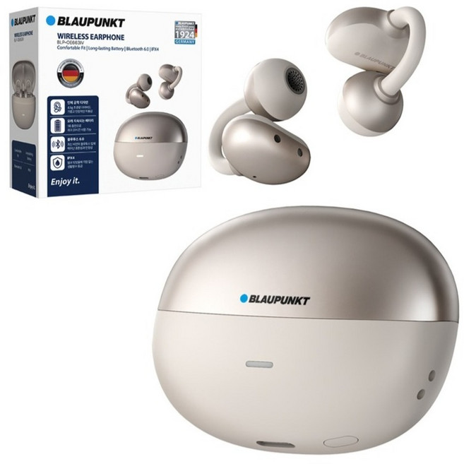 블라우풍트 블루닷 프로 ENC 노이즈 캔슬링 오픈 귀걸이형 블루투스 6.0 이어폰, 아이보리, BLP-OE663IV