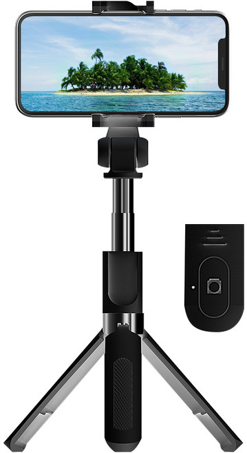 아이엠듀 블루투스 삼각대 셀카봉, BND-RMTC-B03(블랙), 1개