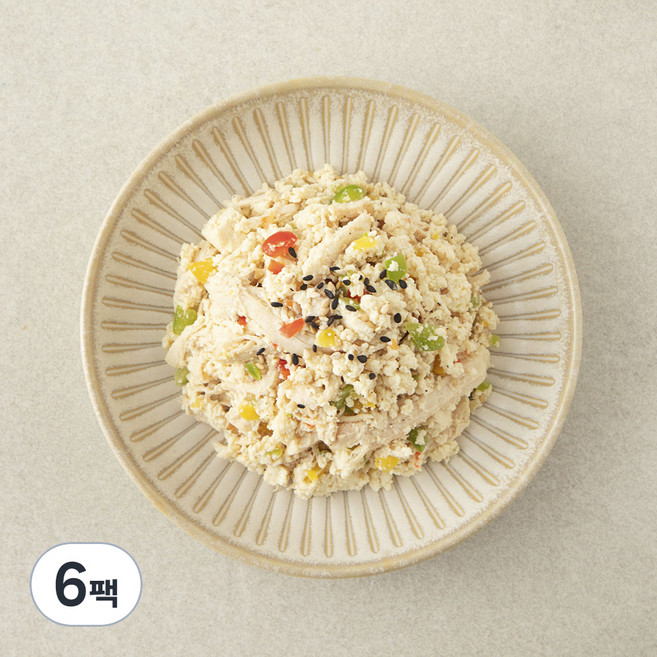 집반찬연구소 닭가슴살 두부 무침, 100g, 6팩