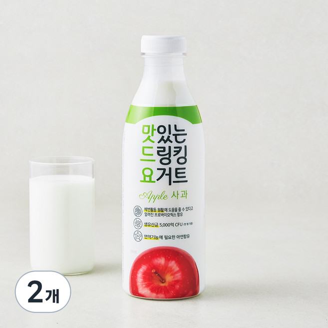 남양유업 맛있는 드링킹요거트 사과, 2개, 1개입, 735ml