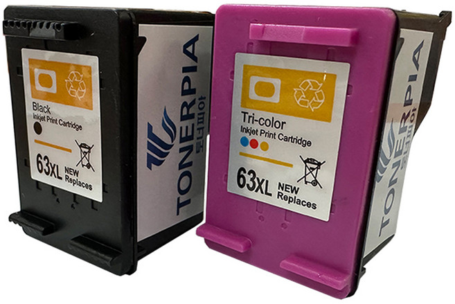 토너피아 HP 호환잉크 HP63XL, 검정, 컬러, 1세트