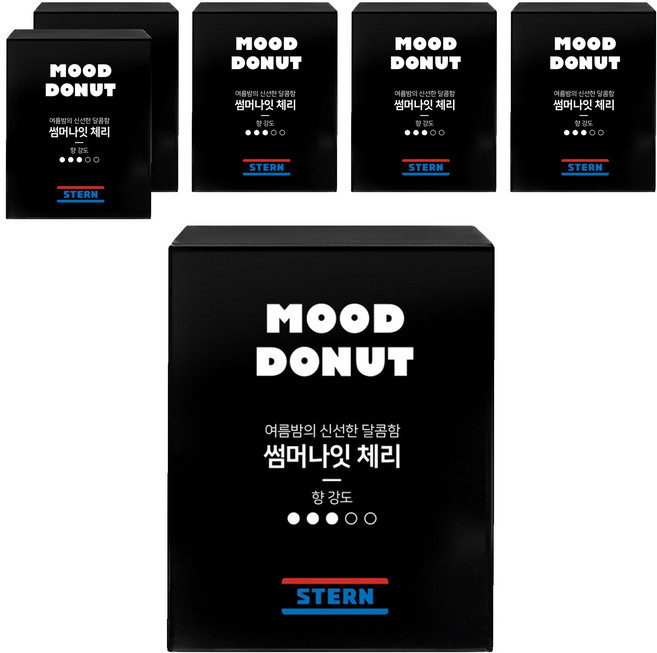 스턴 무드도넛 차량용 방향제 리필, 6개, 썸머나잇체리