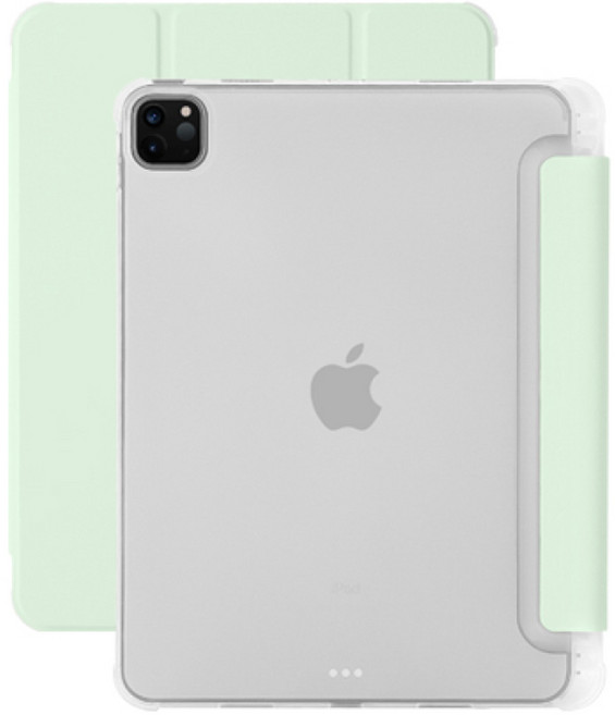 오펜트 마카롱 클리어 애플펜슬 수납 홀더 스마트커버 케이스, 라이트그린, 1개