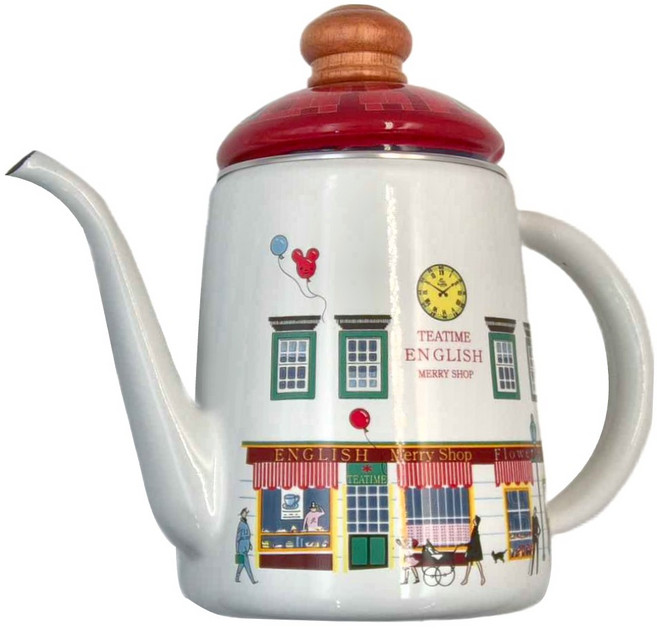 FUJIHORO 琺瑯手沖壺 MM-11CP.S 580g, 1L, 紅色, 1個