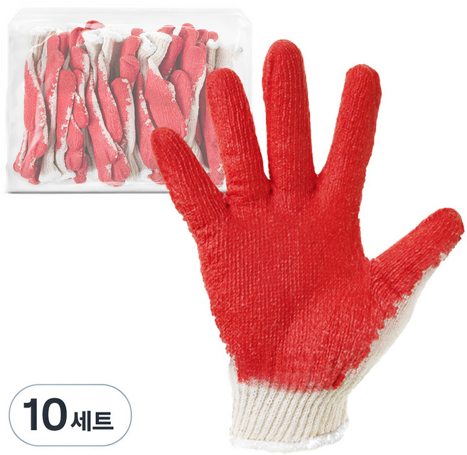 탐사 반코팅 면장갑, 화이트, 10개