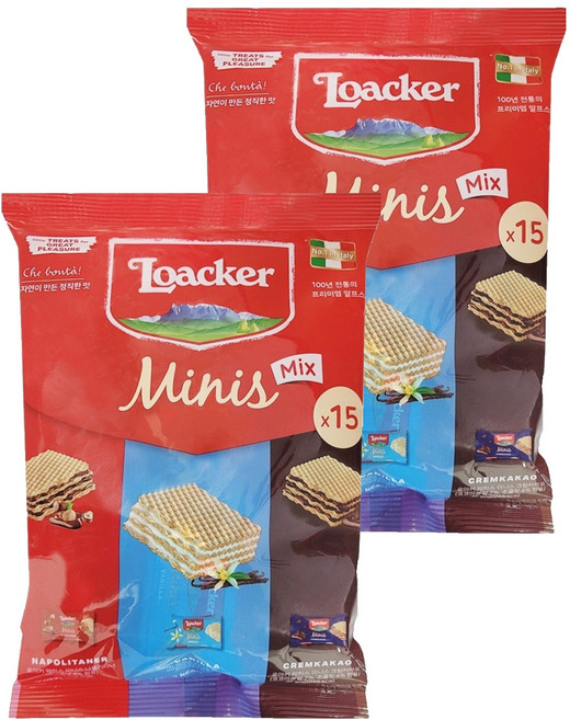 Loacker 萊佳哈斯 綜合迷你哈斯餅, 150g, 2袋