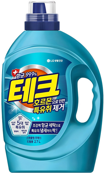 테크 호르몬으로 인한 특유취 제거 액상세제 드럼용 본품, 2.7L, 1개입, 1개