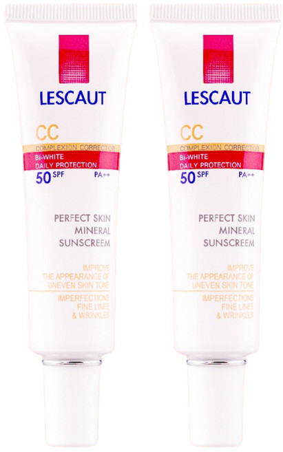 LESCAUT 蕾斯卡歐 礦采無瑕防曬隔離霜SPF50, 30ml, 2入