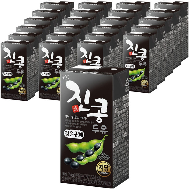남양유업 진콩 두유 검은콩깨, 24개, 190ml