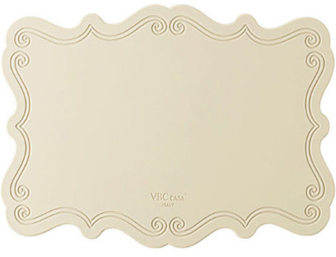 VBCCASA 사각 실리콘 플레이스매트, 바로크 크림, 400mm x 260mm x h 3mm, 1개