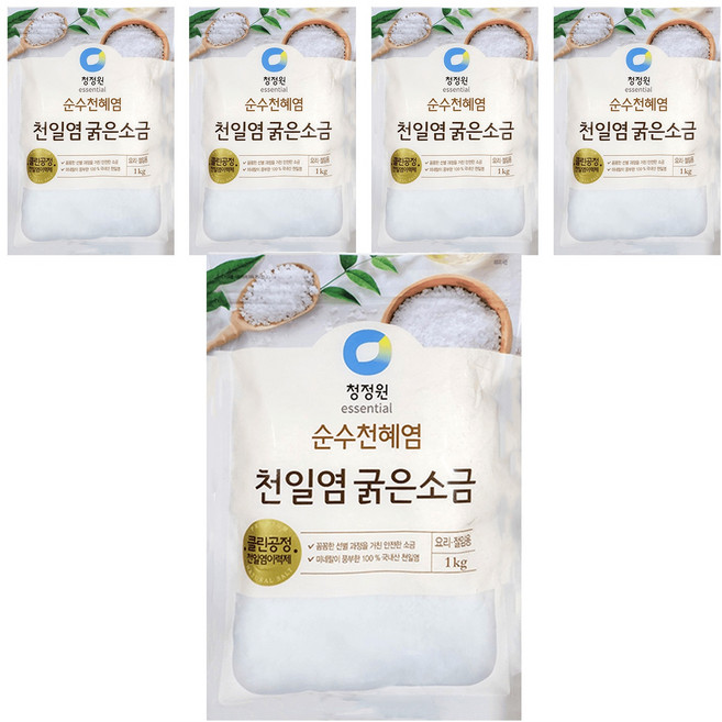 清淨園 純淨粗鹽 日曬鹽, 1kg, 5包