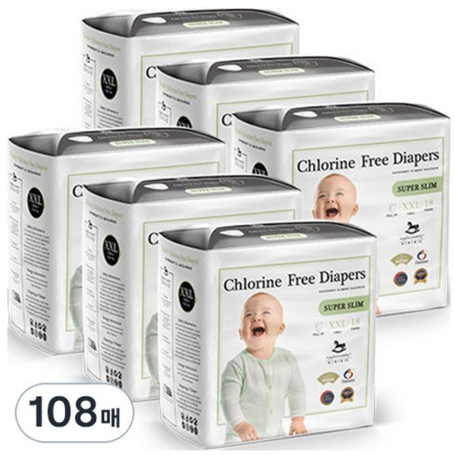 애플크럼비 프리미엄 슈퍼슬림 팬티형 기저귀 유아용, 점보형(2XL), 108매