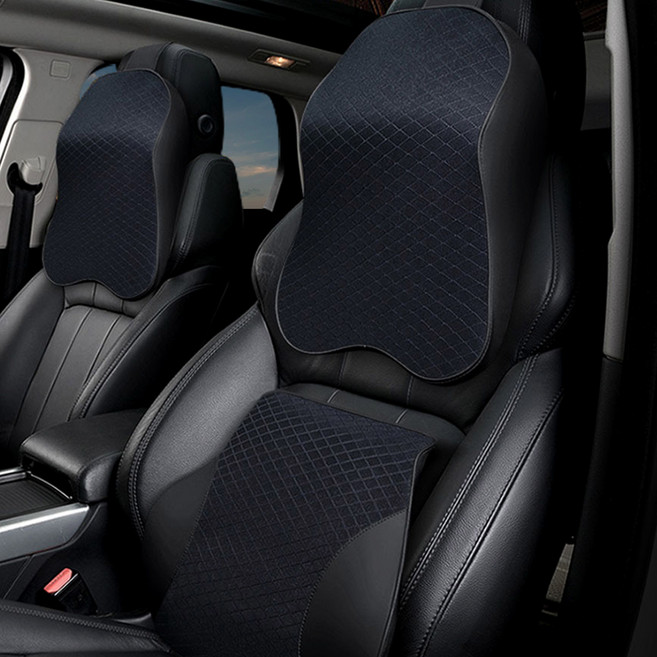 킨톤 차량용 메모리폼 빅사이즈 목쿠션, 모던블랙, 2개