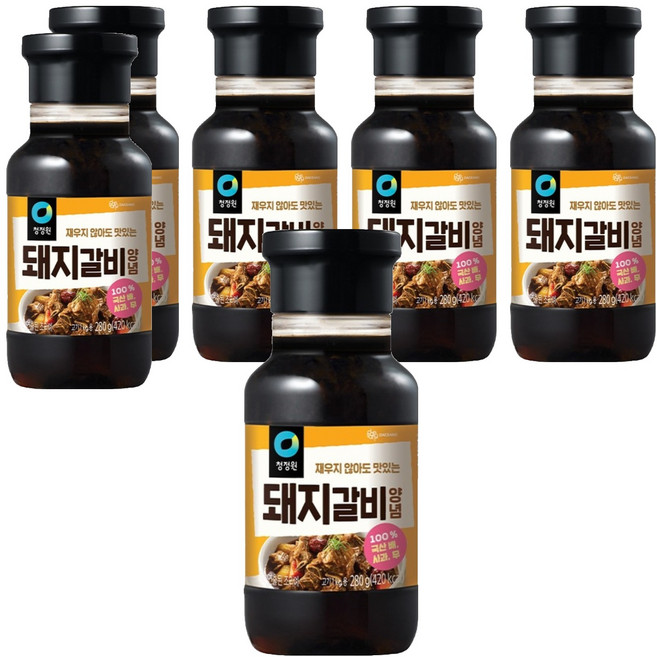 청정원 전통 돼지갈비양념, 280g, 6개