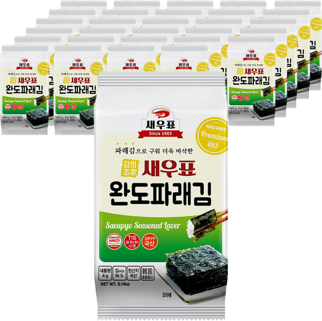 새우표 완도 파래 도시락김, 4g, 48개