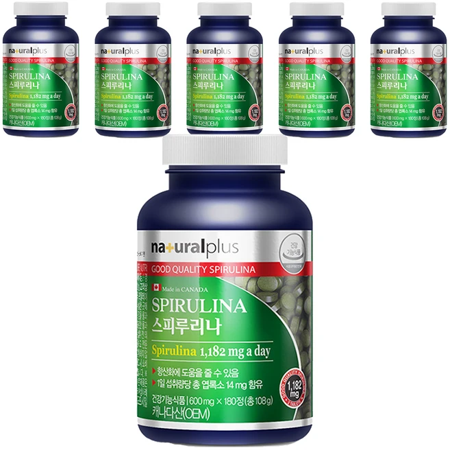 내츄럴플러스 스피루리나, 180정, 6개 - 쿠팡