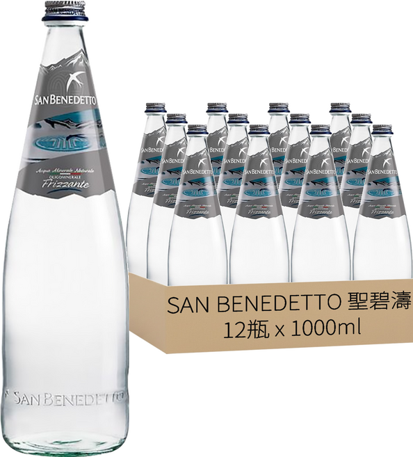 SAN BENEDETTO 聖碧濤 義大利天然礦泉水, 1000ml, 12瓶
