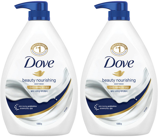 도브 뷰티 너리싱 바디워시, 1kg, 2개