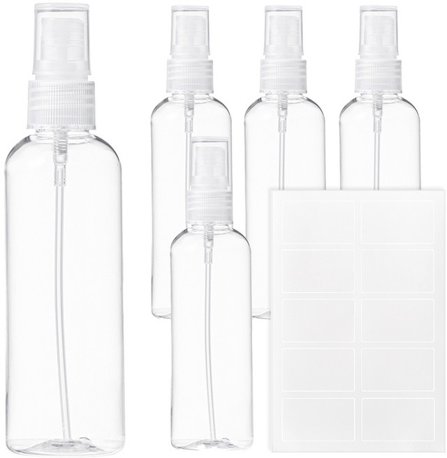 코멧 스프레이 용기 100ml, 투명, 5개