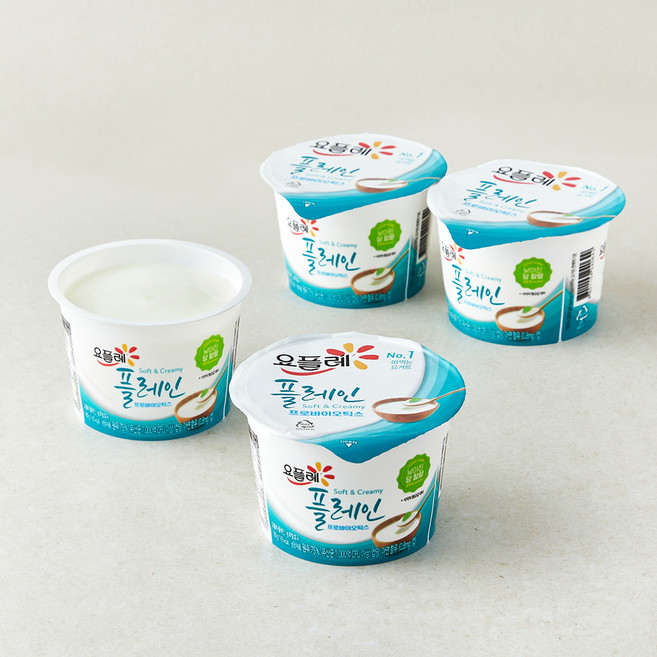 요플레 플레인, 180g, 4개
