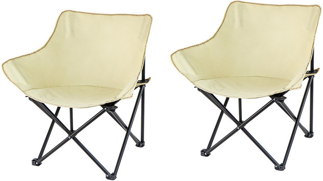 코멧 아웃도어 컴포트 캠핑 체어 세트, 베이지, 1세트
