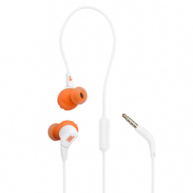 JBL 防水入耳式有線耳機, 白色, Endurance Run 3
