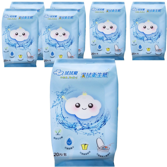 OMA&Baby 拭拭樂 濕拭衛生紙, 1入, 7包