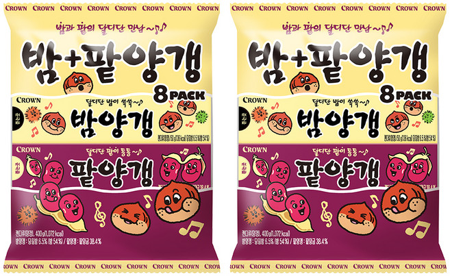 크라운 밤양갱 50g x 4p + 팥양갱 50g x 4p, 400g, 2개