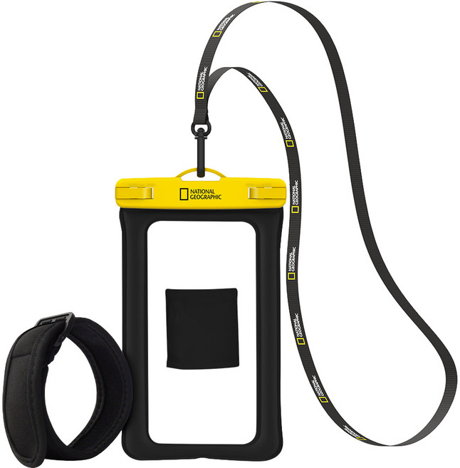 내셔널지오그래픽 4중 잠금 방수백 DX + 암밴드 세트, 옐로우, 1세트