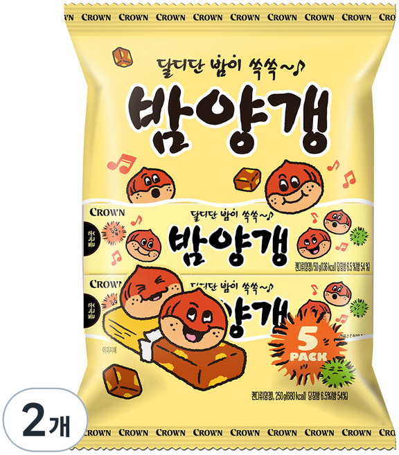 크라운 밤양갱 5p, 250g, 2개