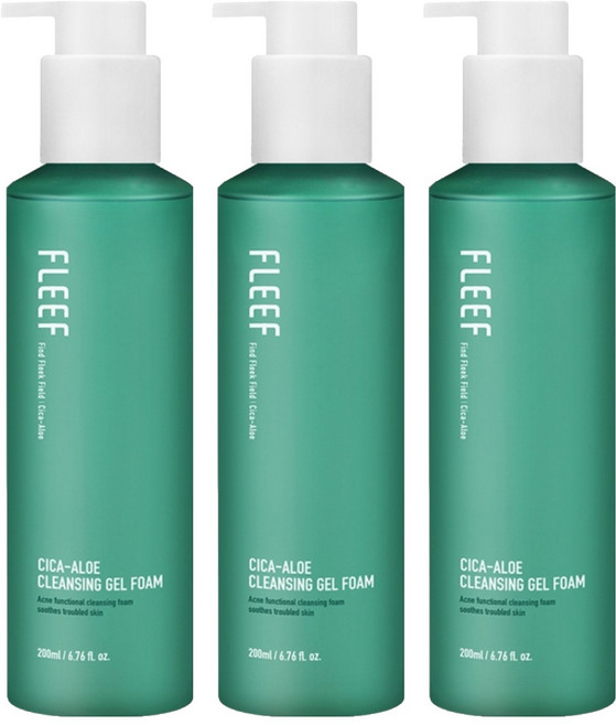 [비건뷰티] 플리프 시카 알로에 클렌징 젤 폼, 200ml, 3개