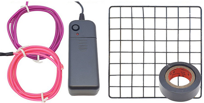 DIY 무드등 인테리어 조명 네온사인키트 네트망 세트, 혼합색상