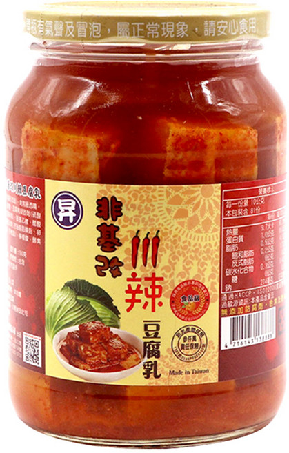 正昇 非基改川辣豆腐乳, 810g, 1罐