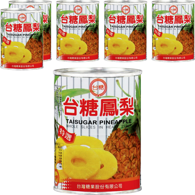 台糖 鳳梨罐頭, 565g, 6罐