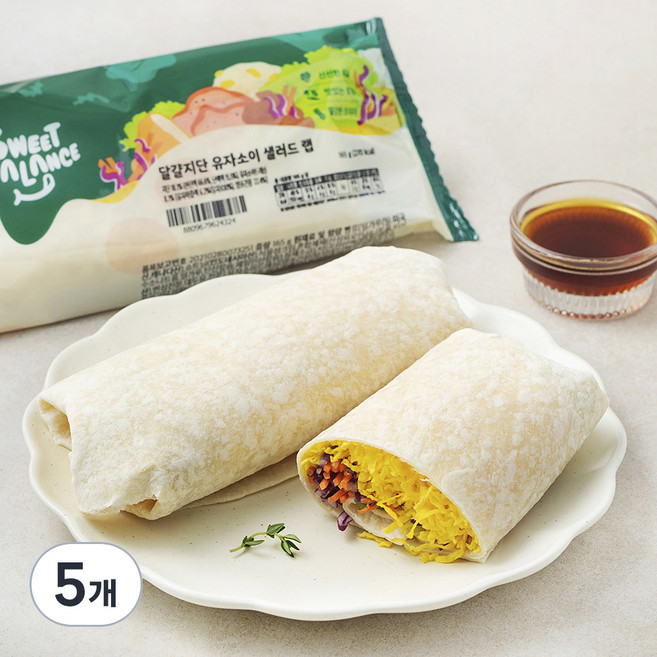 스윗밸런스 달걀지단 유자소이 샐러드 랩, 165g, 5개