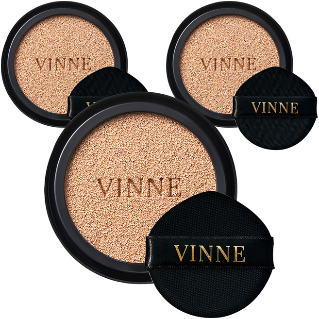 빈느 에센스 광채 쿠션 리필 15g, 21호 라이트베이지, 3개