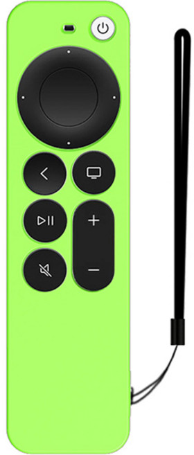 GRAYCO 2021 애플 TV 4K 6세대 리모컨 컬러 풀커버 케이스 BLACK + 손목 스트랩, GREEN, 1개