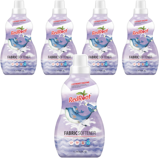 레드루트 유아 섬유유연제 머스크플로랄향 본품, 1L, 5개