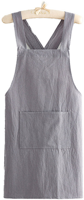 베이직 통기성 면 앞치마, 그레이, 1개