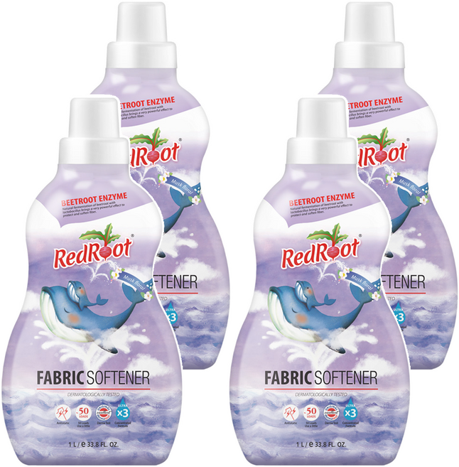 레드루트 유아 섬유유연제 머스크플로랄향 본품, 1L, 4개