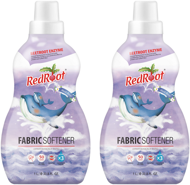 레드루트 유아 섬유유연제 머스크플로랄향 본품, 1L, 2개