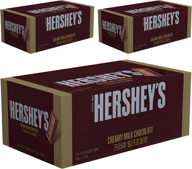 HERSHEY'S 好時 樂天製菓 馥郁牛奶巧克力, 480g, 3個