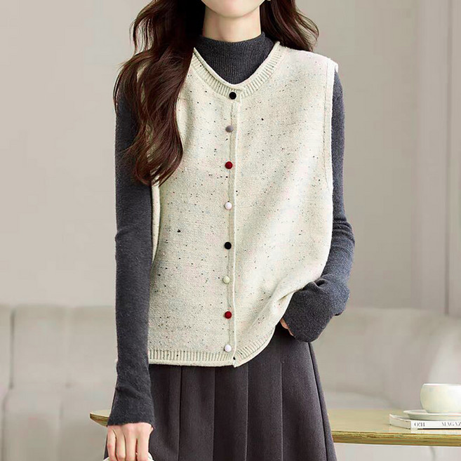 Paperments Sunchip 麻花鈕扣針織背心 11943