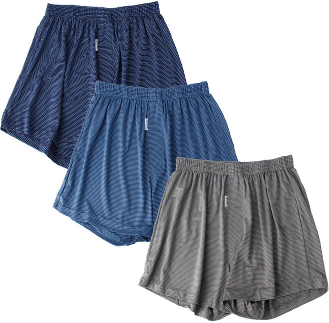 디에스도씨 남성용 자연인견 스트라이프 스판 트렁크 팬티 3종 세트