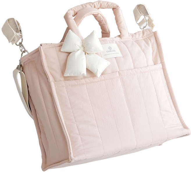 와이엠마마 기저귀가방 빅윰백 스퀘어 패딩, 핑크