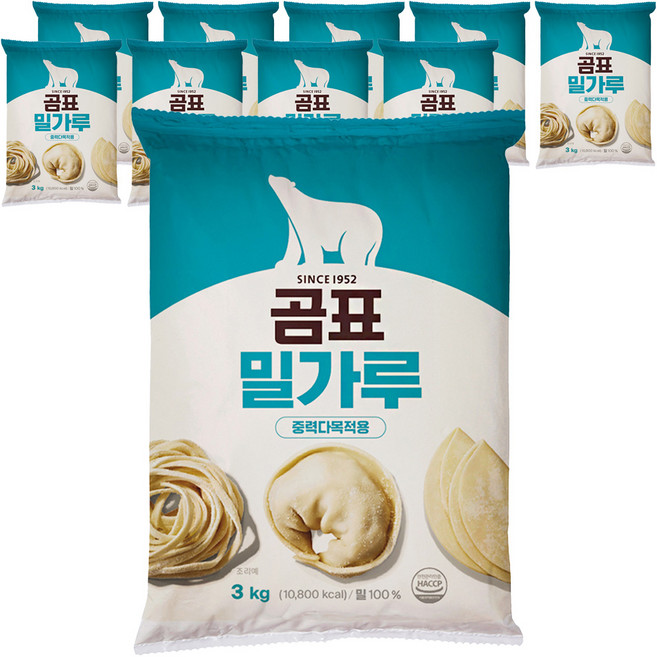 곰표 밀가루 중력다목적용, 3kg, 10개